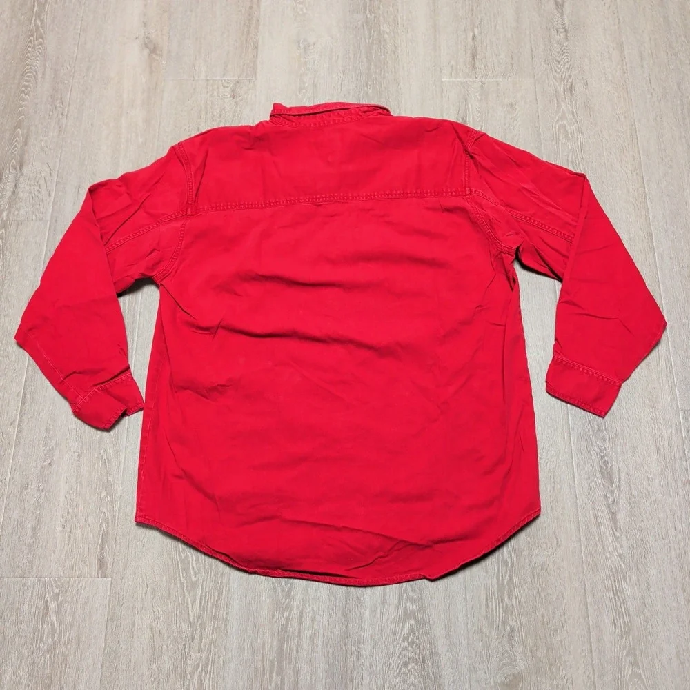 Vintage 90s Levi's‎ Western Long Sleeve Red Tab Chamois Shirt Mens L Rockabilly